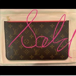 Louis Vuitton Neverfull Monogram Clutch Wristlet